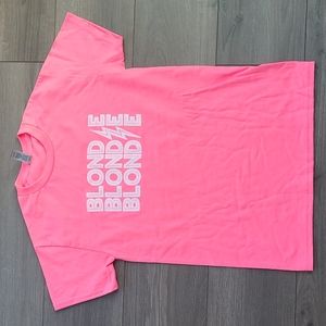 New 80S BLONDIE NEON PINK TEE